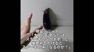 検証シリーズ「ナスに『あなたはステーキになります』と催眠術をかけるとステーキの味になるのか?」