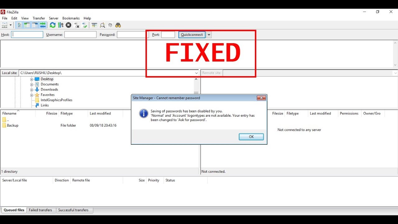 [Fixed] How to Enable Password Saving in FileZilla - YouTube