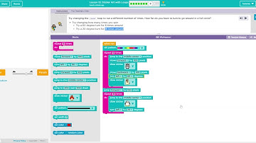 #8 Code org   Course C 2019  Sticker Art with Loops #8