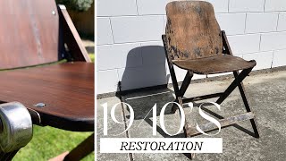 A riveting 1940's Folding Chair RESTORATION  literally.