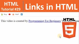 HTML Tutorial #29 - Links in HTML that are clickable (a tag)