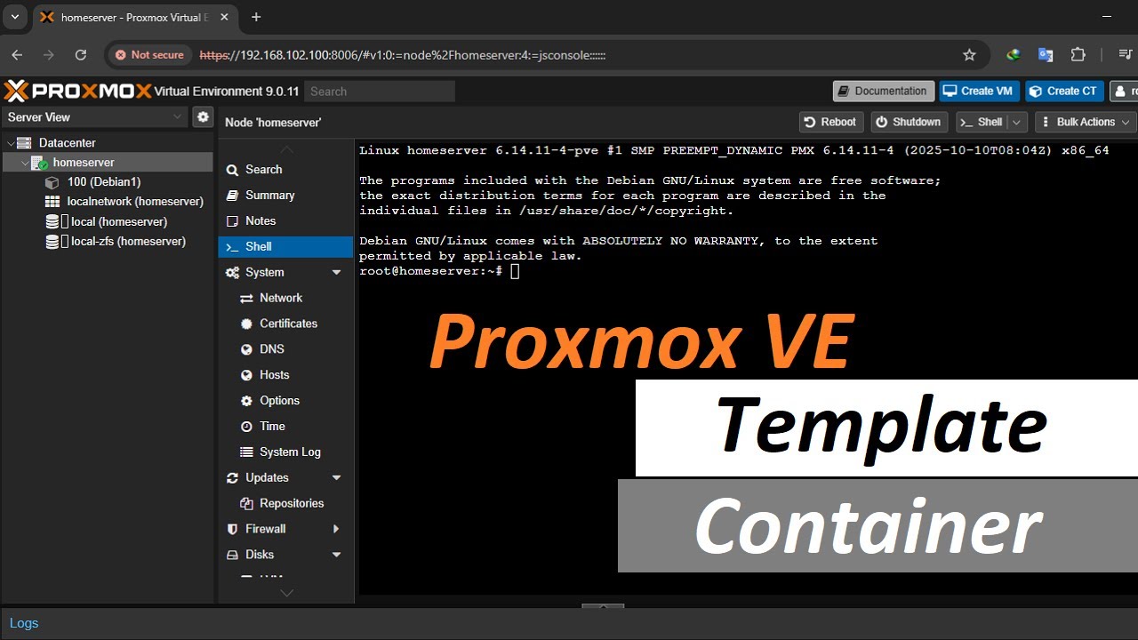 การติดตั้ง Proxmox VE เบื้องต้น ขั้นตอนการ update & upgrade Template ...