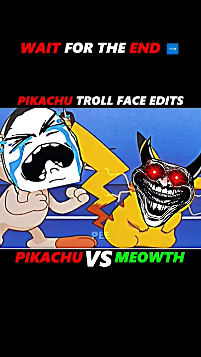 Ash Pikachu VS Meowth ll Pikachu Troll Face Edits ll #shorts #pokemon