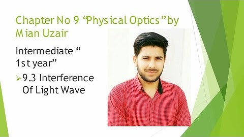 Inter part 1 Physics CH 9 "Physical Optics"Topic 9.3 Interference of light:conditions for detection