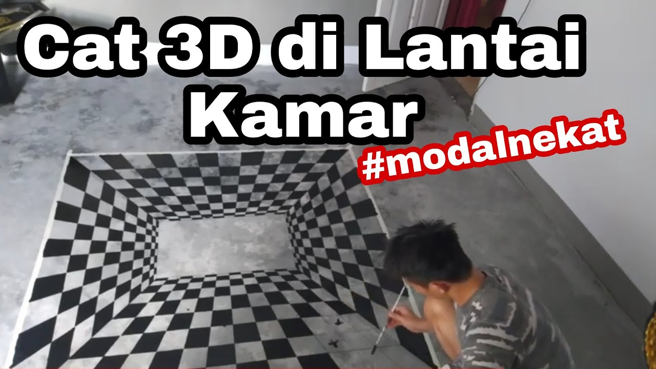 Cat 3D Tiga  Dimensi  simple  di Lantai Kamar YouTube