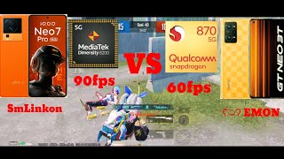 PUBG 90fps vs 60fps m24 tdm gameplay video with | IQOO Neo 7 90fps Vs REAMLE GT neo 3t 60fps |@PUBG