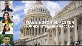 Famous Washington Semester Summer Internship Program Profile