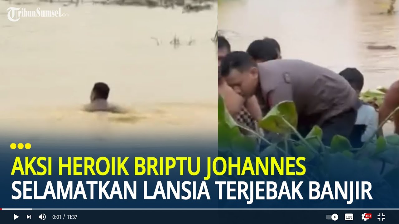 Aksi Heroik Briptu Johannes Selamatkan Lansia yang Terjebak Banjir di Deli Serdang