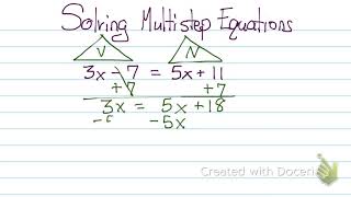 Solving Multi-step Equations