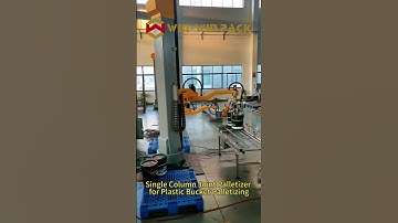 Single column joint palletizer for plastic bucket palletizing #palletizer #palletizing #shorts