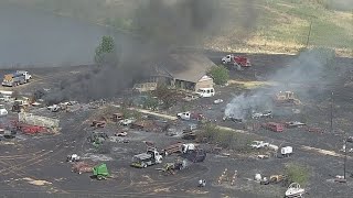 Raw Video: Brush Fire In Denton County Burns Vehicles
