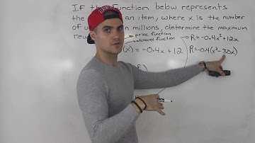 MCR3U - Find Max Revenue Quadratic Word Problem - Grade 11 Functions