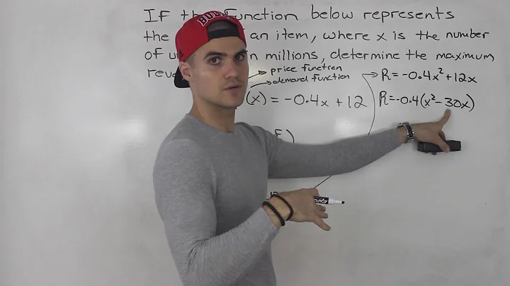 MCR3U - Find Max Revenue Quadratic Word Problem - Grade 11 Functions