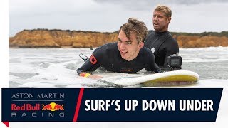 Surfs Up Down Under Pierre Gasly Gets Treated To A Mick Fanning Surf Lesson