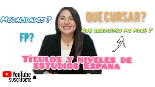 Títulos  y Niveles de Estudio en España/Cuantos niveles de estudio existe❓/Estudios Cortos‍‍