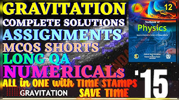 GRAVITATION  UNIT 15 SOLUTION PHYSICS CLASS 12 NBF FBISE 25 assignments EXERCISE NUMERICALS