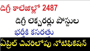 2487 Degree lecturers posts within april must watch now by SRINIVAS Mech