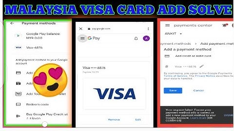VISA CARD ADD PROBLEM SOLVE 😍/ IN PLAY STORE MALAYSIA GMAIL CARD ADD PROBLEM SOLVE 😘 ..#mahakalx707