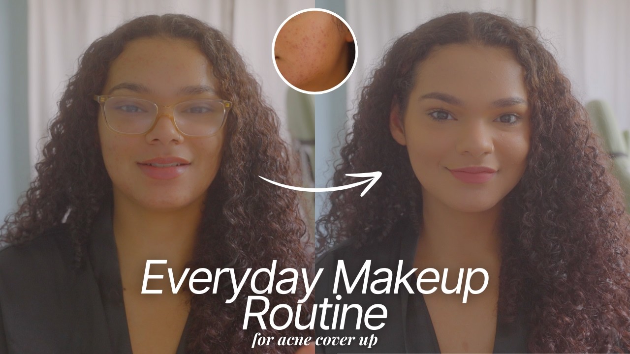 natural everyday makeup for acne prone skin - YouTube