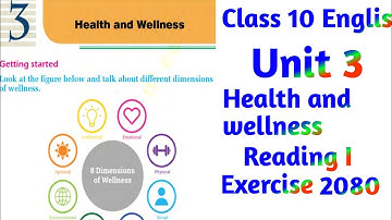class 10 english chapter 3 exercise| class 10 english unit 3 health and wellness exercise| reading I
