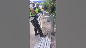 Installation of highway guardrails