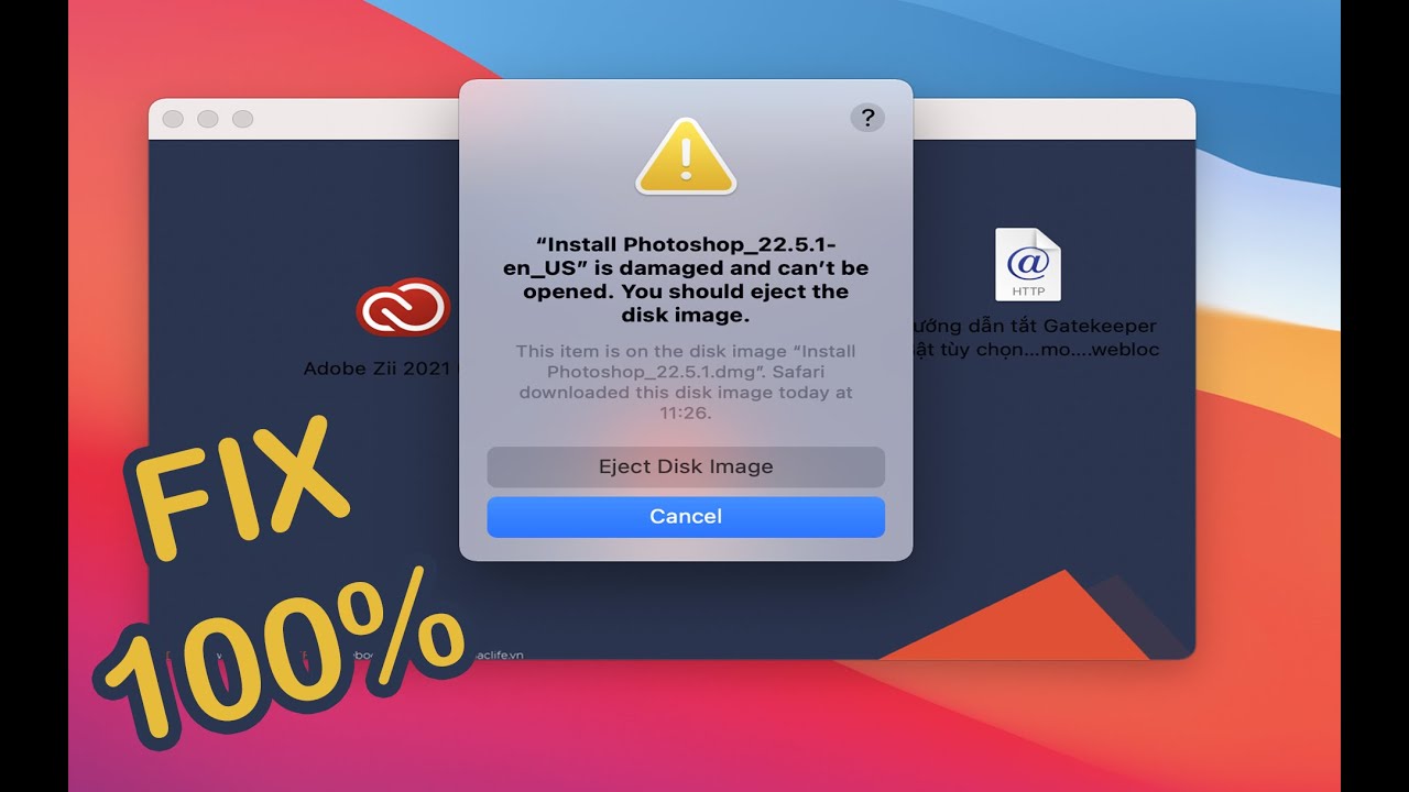 ” is damaged and can’t be opened. You should eject the disk image. Fix it in 1 Minute 100%