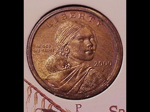 SacagaweaCoin 2000 P Experimental Rinse Golden $1 US Mint Error Coin Native American One Dollar