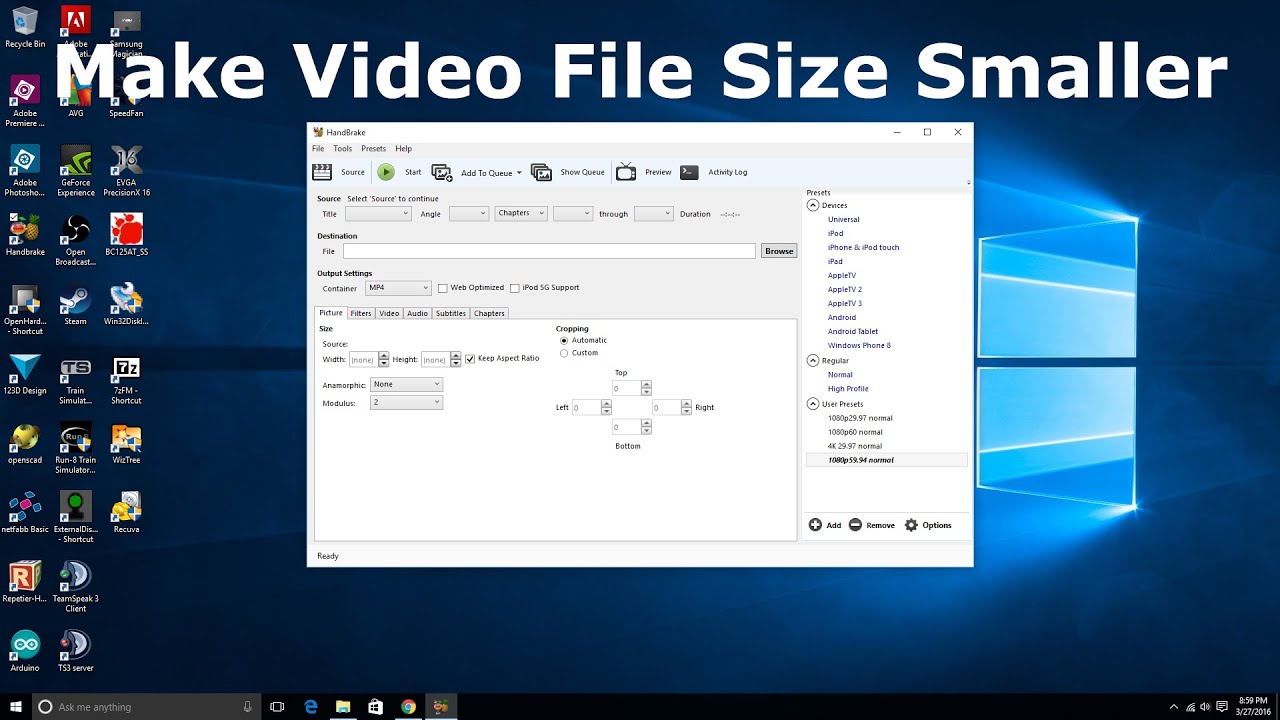 handbrake reduce video size handbrake reduce video size