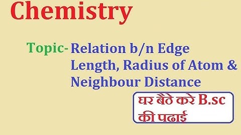 Relation b/n Edge Length, Radius of Atom &  Neighbour Distance