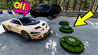 Cars Vs Explosive Anti Tank Mine / BeamNG Drive