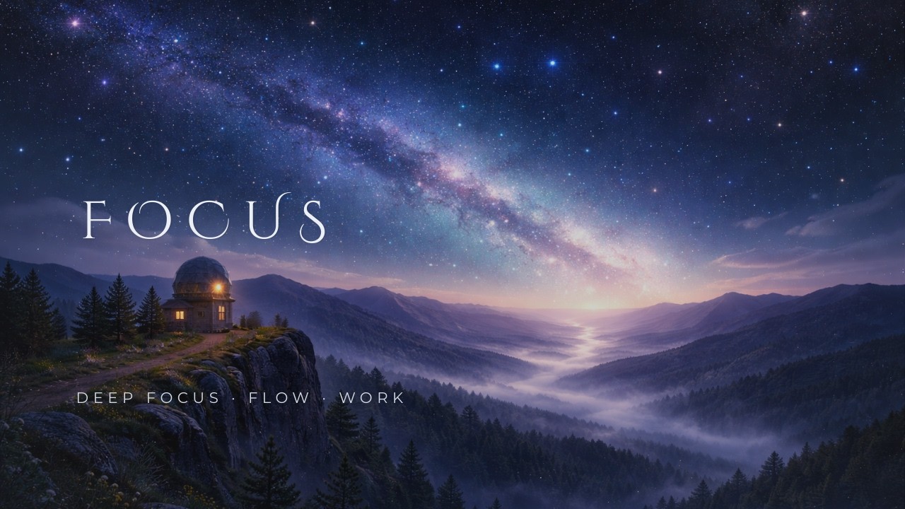 Study Focus Space Ambient (No Vocals) | FOCUS | Milky Way Observatory - Clear Thinking [Focus Mode]