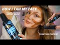 How i tan my face  contour with self tanner  face tanning  contour routine with self tan