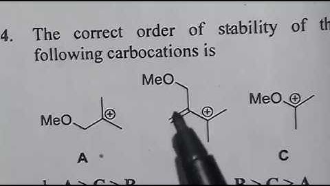 1.Csir net chemical science December 2017 questions solution in hindi ,stability of carbocation