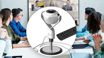 360 All Around AI-Powered Conference Room Camera with Speakerphone, Smart-Tracking, Auto-Framing