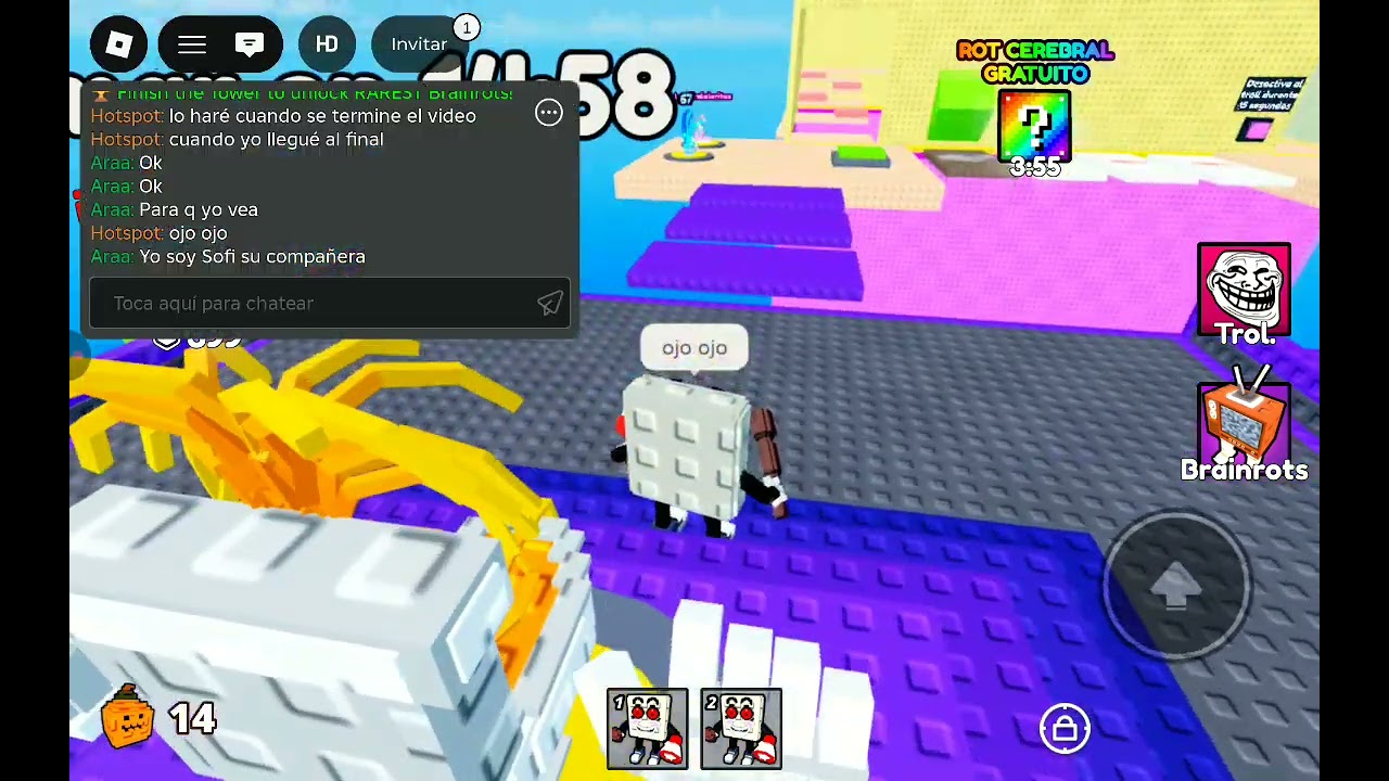 Torre brainrot con mi compañera Sofía