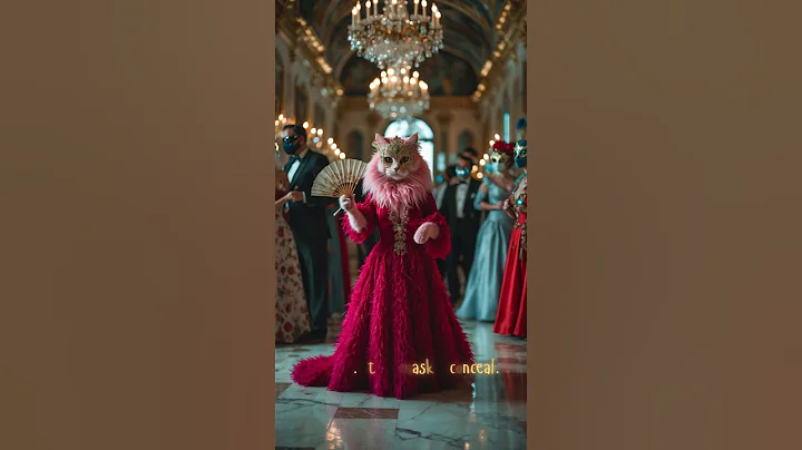 Watch the video about ✨Pink Cat at a Venetian Masquerade Ball 👑🎭, Elegance, Mystery & Royal Feline Fashion!🐾💃#cat #shorts