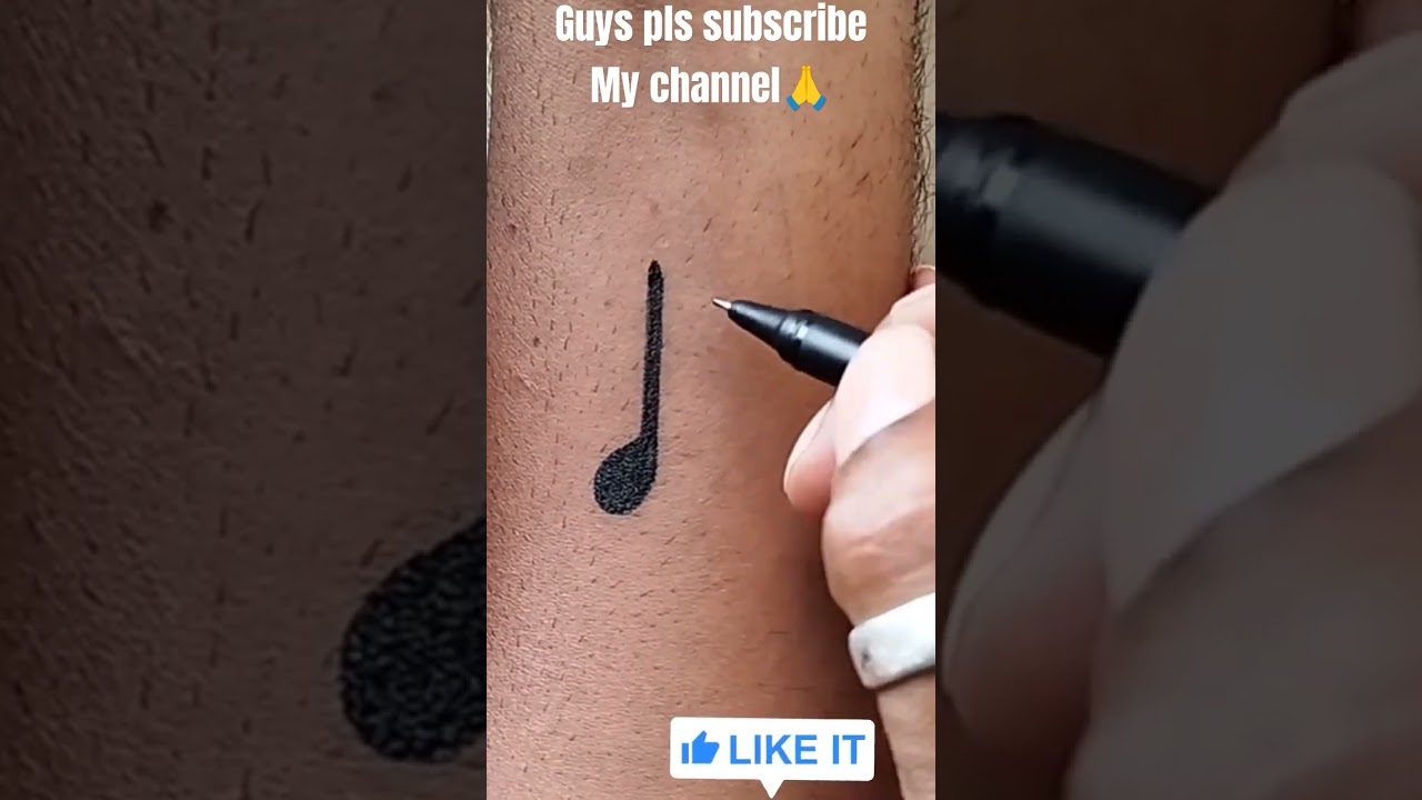 DIY How to make music symbol tattoo by pen| 