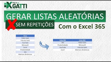 EXCEL - Gerar Listas Aleatórias SEM REPETIÇÕES usando Fórmulas
