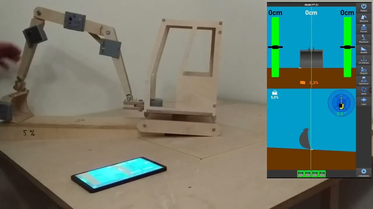 BlueDig   System pomiarowy do koparki   praca ze skosami