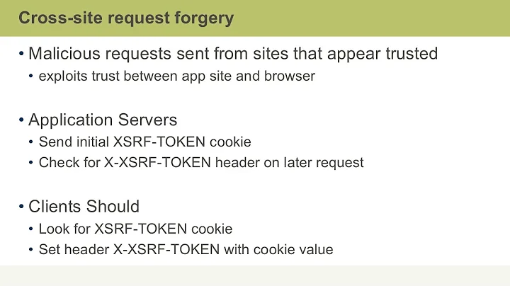 Using Angular and Cross site Request Forgery XSRF