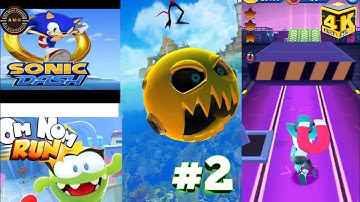 Om Nom Run Race Vs Sonic Dash Android Gameplay Walkthrough #2 (iso,Android) full hd 4k
