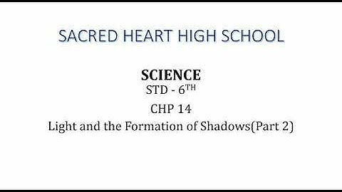 Std: VI: Science: Chp 14: Light and formation of shadows ( Part 2 )
