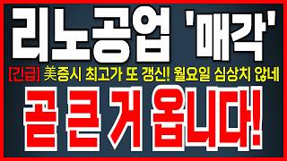 [리노공업 주가전망] 8600억 매각 고점 논란? 美증시 폭등!! 월요일 진짜 큰 거 옵니다! #리노공업