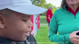11-year-old Carter Bonas of Spectrum Golf, announcing the 1st Golf Pro he will Sponsor!
