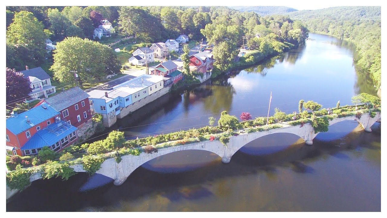 BRIDGE OF FLOWERS DRONE VIEW SHELBURNE FALLS MA YouTube