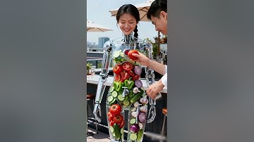 Gazpacho Sauce Dispenser Robot, in Service #futuristic #robot #technology #humanoid #AI