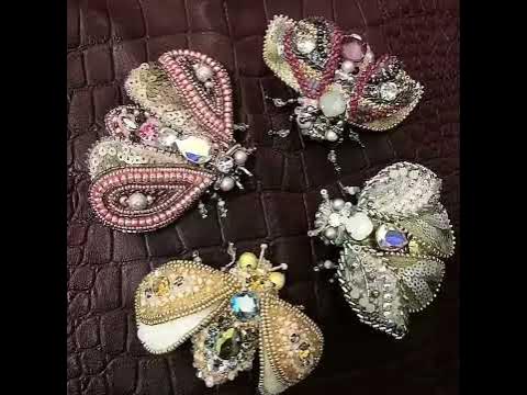 вышивка жука 3d/цикады - YouTube