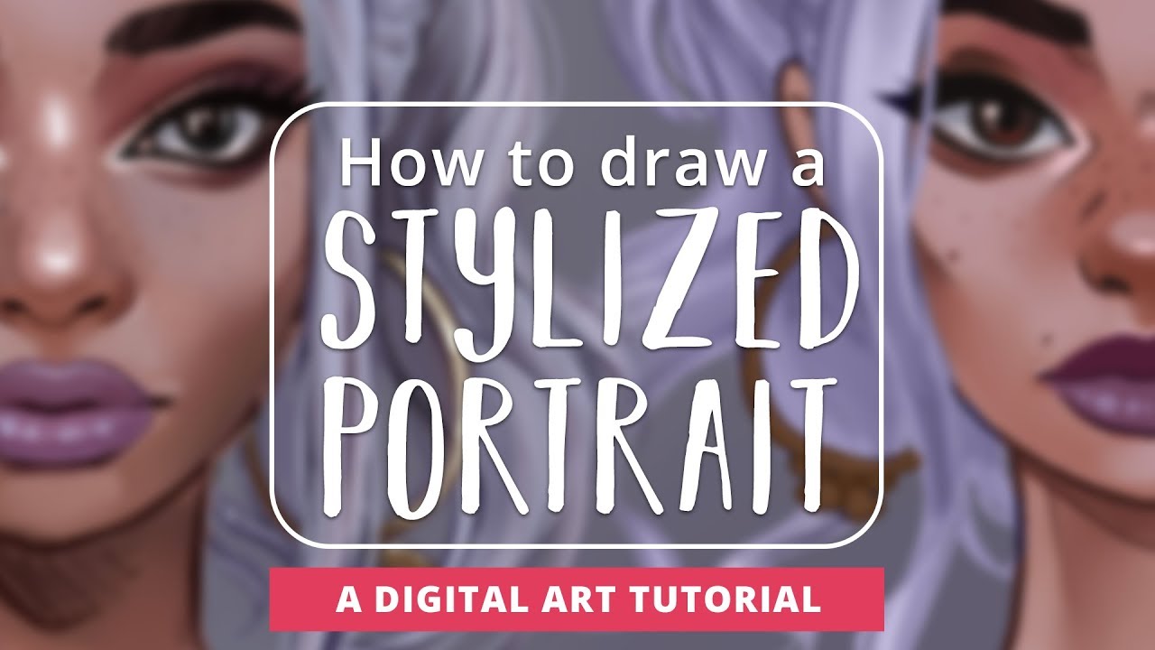 How to draw a 1/2 cartoon digital portrait » Make a Mark Studios