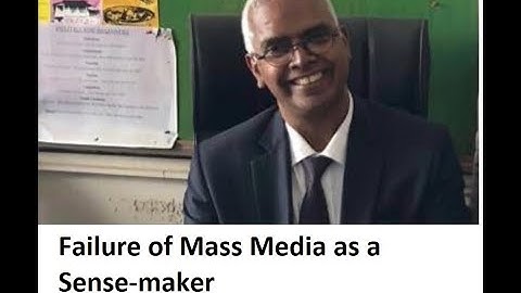 "Failure of Mass Media as a Sense-maker" | Prof. Sudhakar Solomonraj Lecture Series