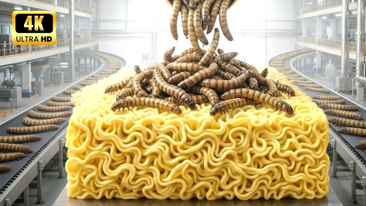 Inside the Noodle Factory: How Million Street-Style Noodles and Cup Noodles Are Made from Mealworms